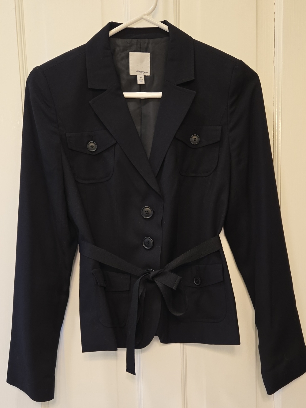 Halogen Black Belted Button-Front Blazer